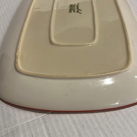 Southern Living at Home Blue Floral on Creme Ceramic Tray - Picture 5 of 6